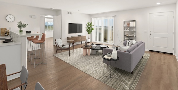 open living concept with a connected kitchen and living room